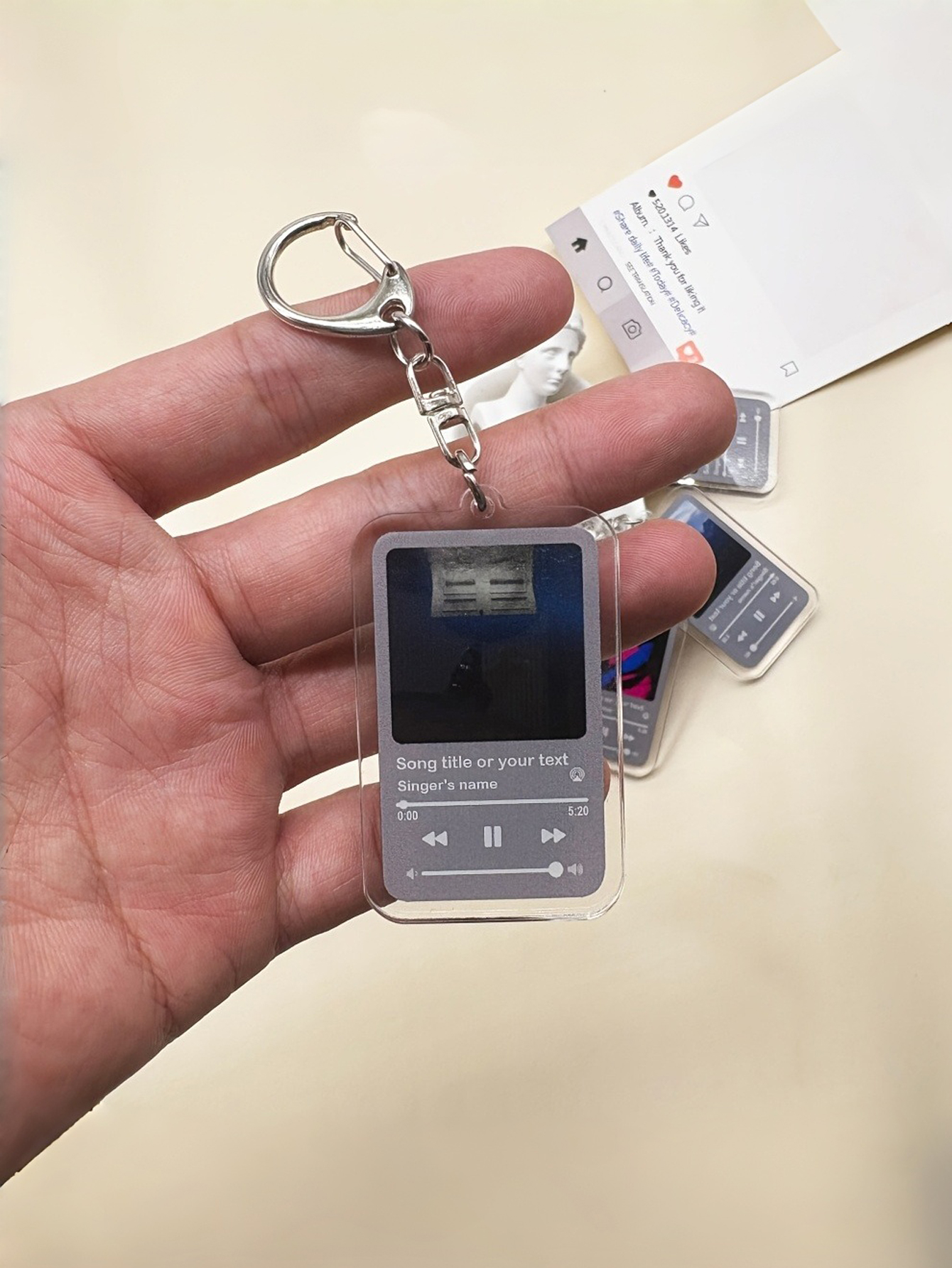 Custom Personalized Music Album Keychain